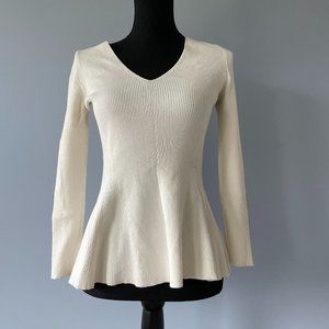 Ann Taylor White Peplum Sweater